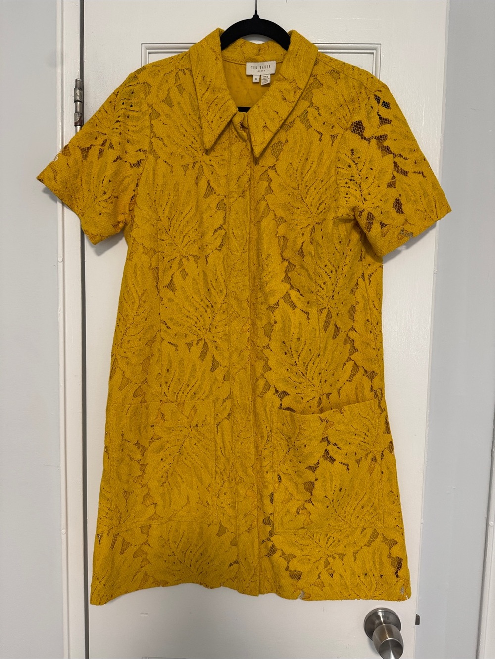 Ted Baker yellow Lace Shift Dress